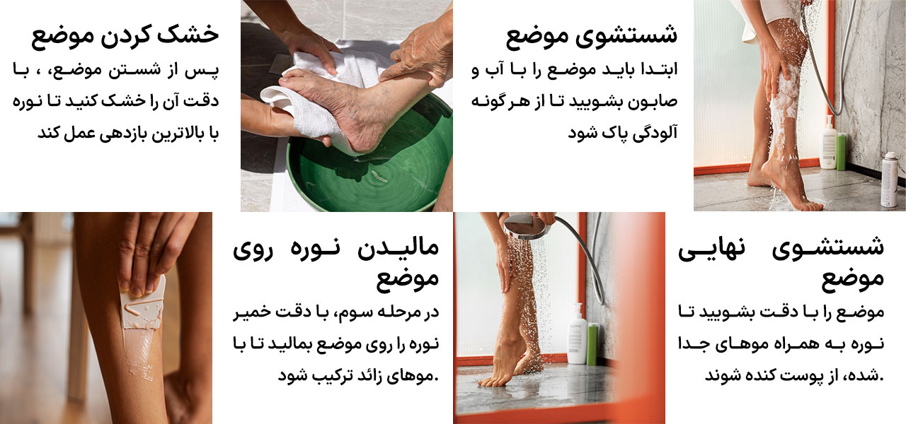 مراحل استفاده از نوره
